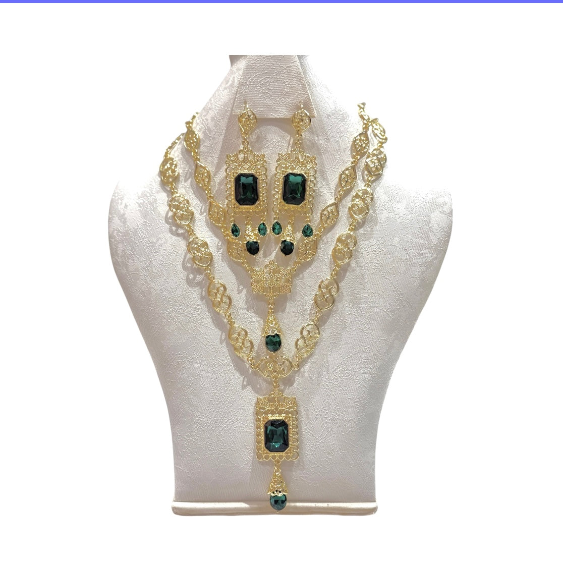 Jewelry set Aya Emerald Green
