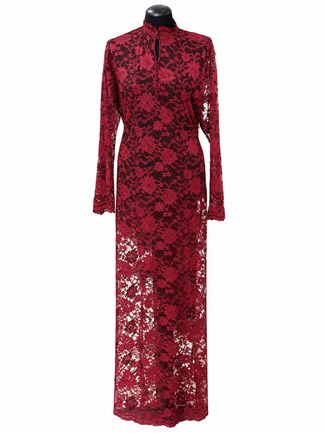 Onderjurk Bordeaux rood
