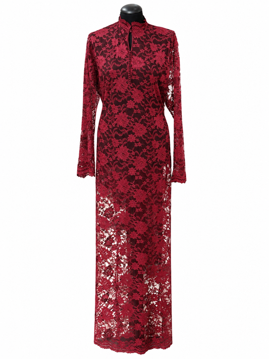 Onderjurk Bordeaux rood