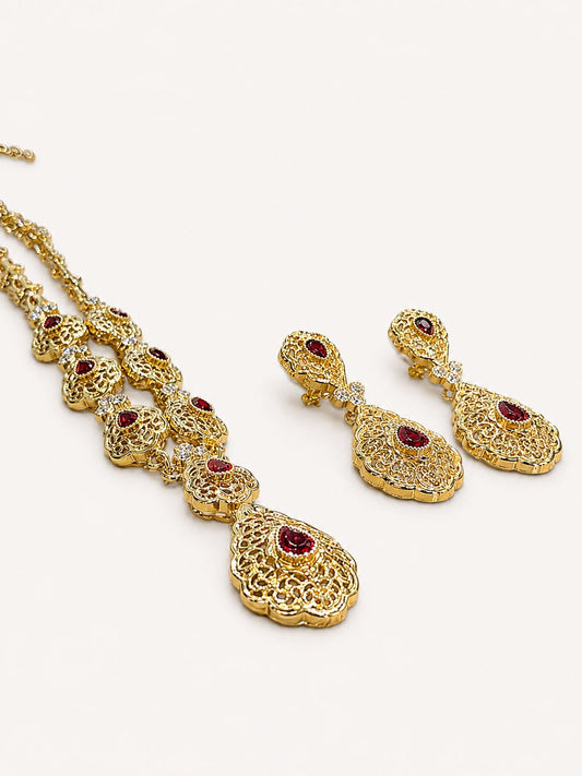 Ketting set Amani bordeaux